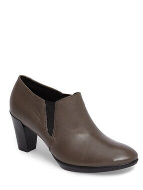 Ecco Shape 55 Plateau Stack Boots Leather Heels Booties Brown Size 40 US 9 - 9.5